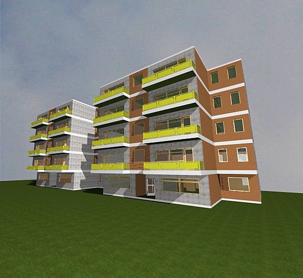 collective housing building c4d - Residential Building(1) by studiorender